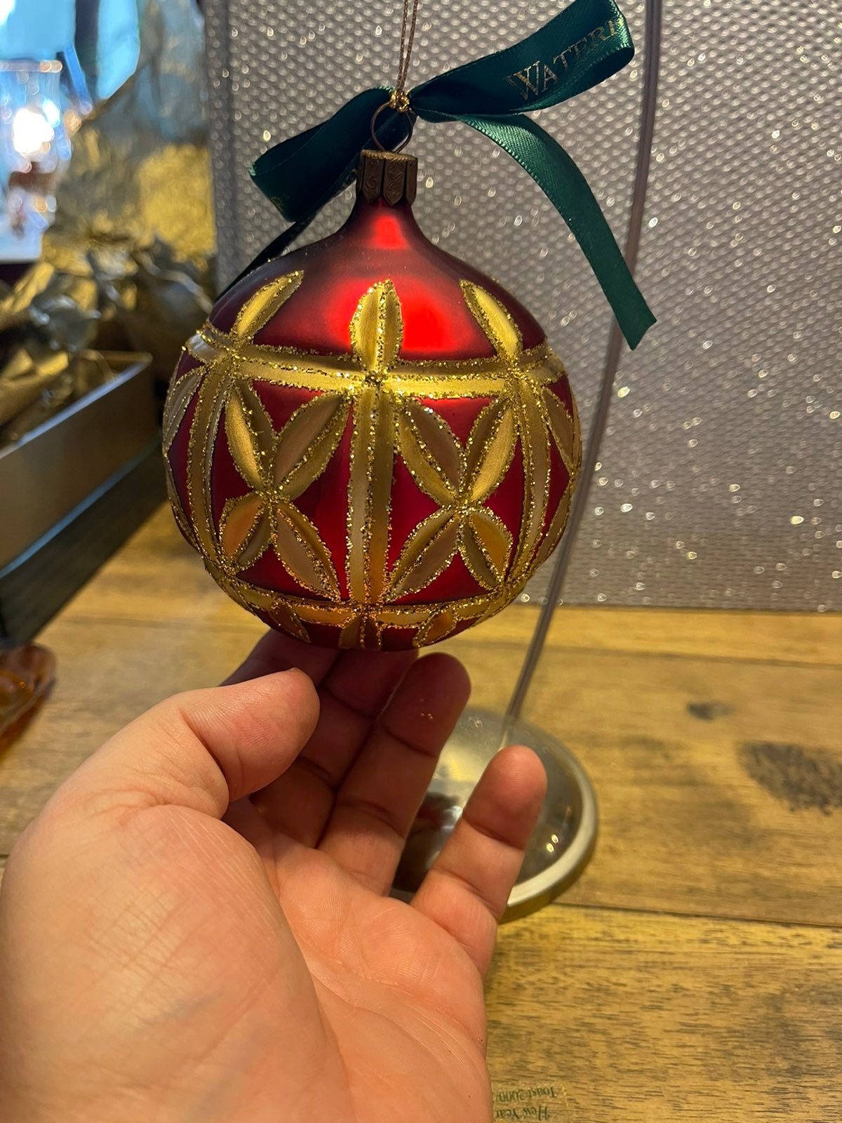 Waterford Holiday Heirlooms Snow Crystal Mini Spire Gold & Aqua Metal Ornament Waterford Holiday Heirlooms Snow Crystal Mini Spire Gold & Aqua Metal Ornament